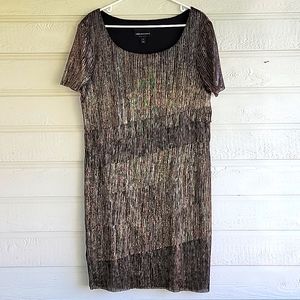 Connected Apparel Gold Metallic Dress Size 16